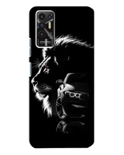 Чехол для TECNO Pova 2 (LE7n) с картинкой «BMW и лев»