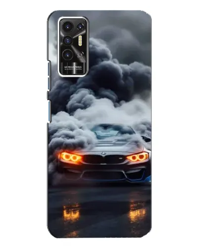 Чехол для TECNO Pova 2 (LE7n) с картинкой «BMW в дыму»