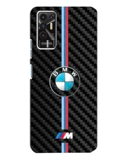 Чехол для TECNO Pova 2 (LE7n) с картинкой «Эмблема BMW и карбон»
