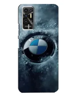 Чехол для TECNO Pova 2 (LE7n) с картинкой «Логотип BMW — лед»