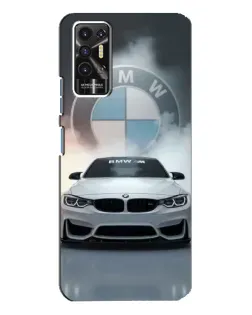 Чехол для TECNO Pova 2 (LE7n) с картинкой «BMW в белом дыму»