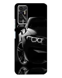 Чехол для TECNO Pova 2 (LE7n) с картинкой «Черная BMW — профиль»