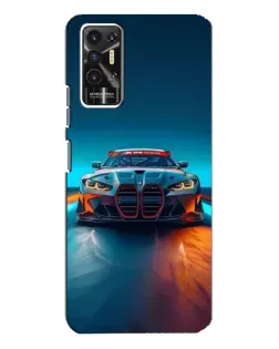 Чехол для TECNO Pova 2 (LE7n) с картинкой «BMW — огни неона»