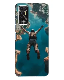 Чехол для TECNO Pova 2 (LE7n) с картинкой «PUBG — свободное падение»