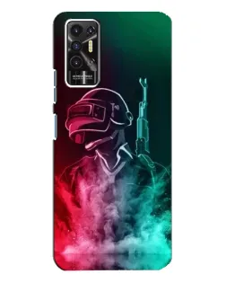 Чехол для TECNO Pova 2 (LE7n) с картинкой «PUBG — огненный воин»