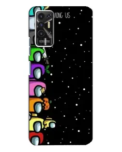 Чехол для TECNO Pova 2 (LE7n) с картинкой «Команда Among Us»