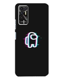 Чехол для TECNO Pova 2 (LE7n) с картинкой «Among Us неон»