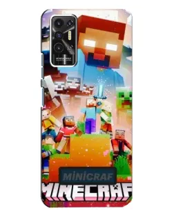 Чехол для TECNO Pova 2 (LE7n) с картинкой «Minecraft герои игры»