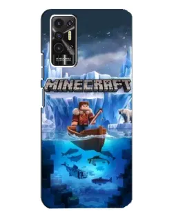 Чехол для TECNO Pova 2 (LE7n) с картинкой «Minecraft ледяной мир»
