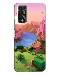 Чехол для TECNO Pova 2 (LE7n) с картинкой «Розовое дерево Minecraft»