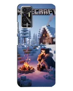 Чехол для TECNO Pova 2 (LE7n) с картинкой «Зимний Minecraft»