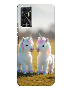 Чехол для TECNO Pova 2 (LE7n) с картинкой «Пара единорогов»