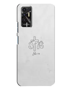 Чехол для TECNO Pova 2 (LE7n) с картинкой «Иоанна 3:16 Крест»