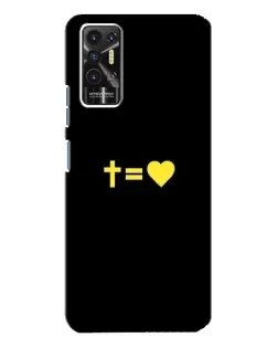 Чехол для TECNO Pova 2 (LE7n) с картинкой «Сердце и Крест»