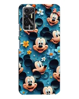 Чехол для TECNO Pova 2 (LE7n) с картинкой «Паттерн Микки и Минни»