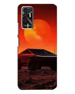 Чехол для TECNO Pova 2 (LE7n) с картинкой «Cybertruck на Марсе»