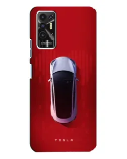 Чехол для TECNO Pova 2 (LE7n) с картинкой «Tesla Top View»