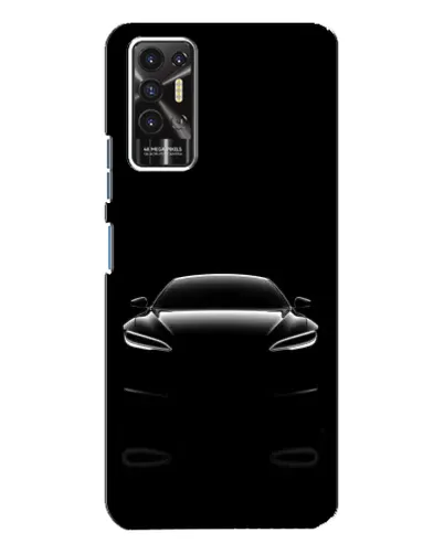Чехол для TECNO Pova 2 (LE7n) с картинкой «Силуэт Tesla Night»