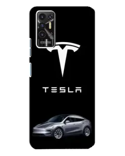 Чехол для TECNO Pova 2 (LE7n) с картинкой «Tesla Model Y»