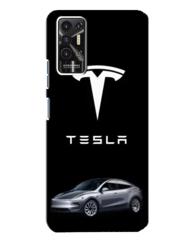 Чехол для TECNO Pova 2 (LE7n) с картинкой «Tesla Model Y»