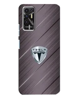 Чехол для TECNO Pova 2 (LE7n) с картинкой «Металлическая текстура Tesla»