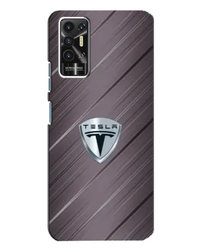 Чехол для TECNO Pova 2 (LE7n) с картинкой «Металлическая текстура Tesla»