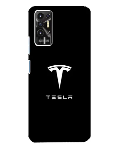 Чехол для TECNO Pova 2 (LE7n) с картинкой «Tesla White Logo»