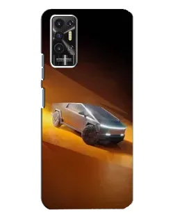 Чехол для TECNO Pova 2 (LE7n) с картинкой «Cybertruck в пустыне»