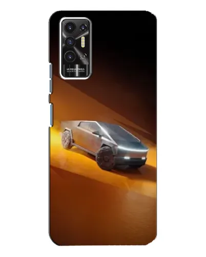 Чехол для TECNO Pova 2 (LE7n) с картинкой «Cybertruck в пустыне»