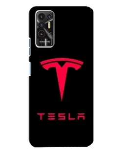 Чехол для TECNO Pova 2 (LE7n) с картинкой «Tesla Red Logo»