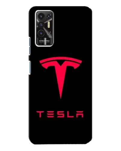 Чехол для TECNO Pova 2 (LE7n) с картинкой «Tesla Red Logo»