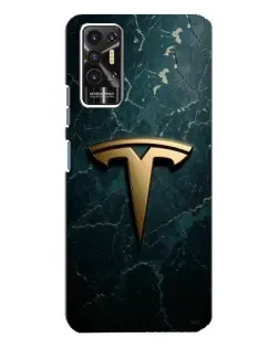Чехол для TECNO Pova 2 (LE7n) с картинкой «Мраморная Tesla Gold»
