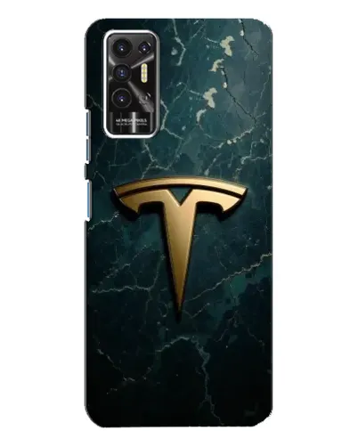 Чехол для TECNO Pova 2 (LE7n) с картинкой «Мраморная Tesla Gold»