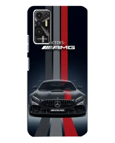 Чехол для TECNO Pova 2 (LE7n) с картинкой «Mercedes — белый карбон»