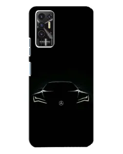 Чехол для TECNO Pova 2 (LE7n) с картинкой «Mercedes — силуэт авто»