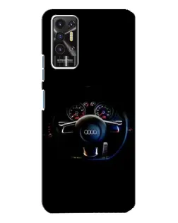 Чехол для TECNO Pova 2 (LE7n) с картинкой «Салон Audi — руль»