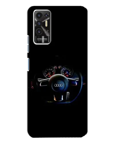 Чехол для TECNO Pova 2 (LE7n) с картинкой «Салон Audi — руль»