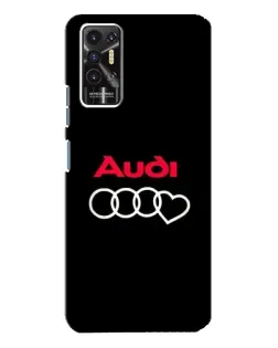 Чехол для TECNO Pova 2 (LE7n) с картинкой «Логотип Audi Heart»