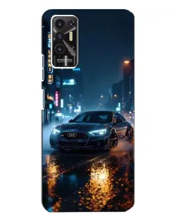 Чехол для TECNO Pova 2 (LE7n) с картинкой «Ночной город и Audi» Чехол для TECNO Pova 2 (LE7n) с картинкой «Ночной город и Audi»