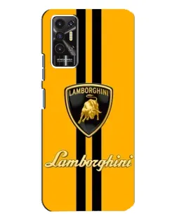 Чехол для TECNO Pova 2 (LE7n) с картинкой «Lamborghini Stripe желтый»
