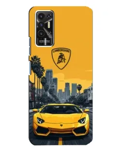 Чехол для TECNO Pova 2 (LE7n) с картинкой «Желтый Lamborghini город» Чехол для TECNO Pova 2 (LE7n) с картинкой «Желтый Lamborghini город»