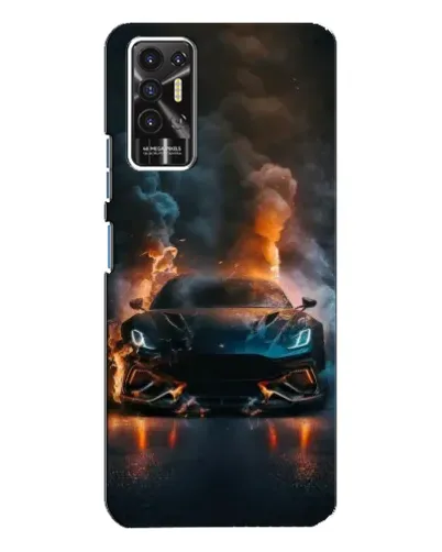 Чехол для TECNO Pova 2 (LE7n) с картинкой «Lamborghini дымная эстетика»