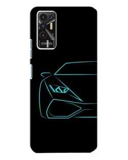 Чехол для TECNO Pova 2 (LE7n) с картинкой «Голубой силуэт Lamborghini» Чехол для TECNO Pova 2 (LE7n) с картинкой «Голубой силуэт Lamborghini»