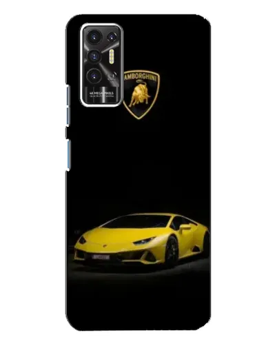 Чехол для TECNO Pova 2 (LE7n) с картинкой «Lamborghini желтый акцент»