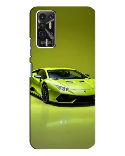 Чехол для TECNO Pova 2 (LE7n) с картинкой «Салатовый Lamborghini Huracan»