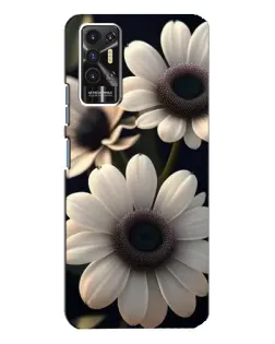 Чехол для TECNO Pova 2 (LE7n) с картинкой «Белые маргаритки макро»