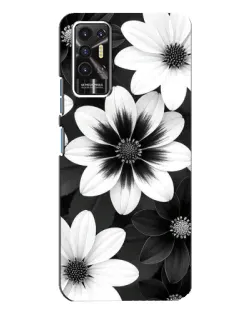 Чехол для TECNO Pova 2 (LE7n) с картинкой «Монохромные астры»
