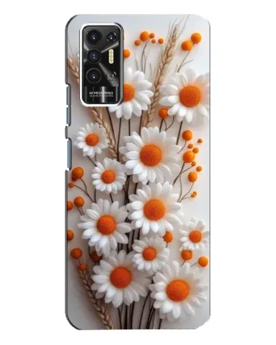 Чехол для TECNO Pova 2 (LE7n) с картинкой «Белые сухоцветы»
