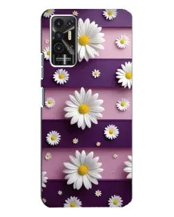 Чехол для TECNO Pova 2 (LE7n) с картинкой «Ромашки на фиолетовом»