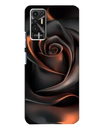 Чехол для TECNO Pova 2 (LE7n) с картинкой «Шелковая черная роза»